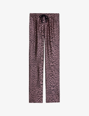 Zadig & Voltaire Pomy Leopard Jacquard Trousers In Rose