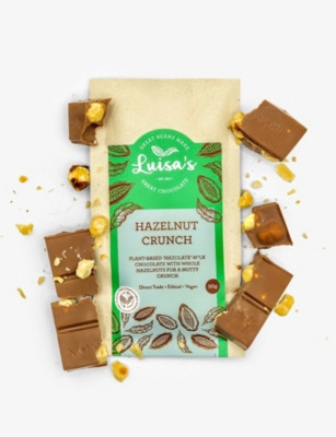 LUISA'S VEGAN CHOCOLATES: Hazelnut Crunch vegan milk chocolate with hazelnuts 50g