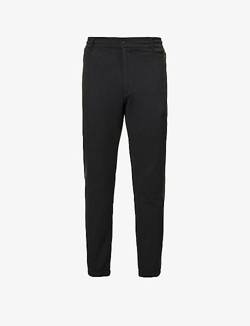 REPLAY: Brand-patch straight-leg mid-rise stretch-cotton jogging bottoms
