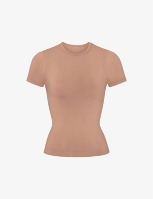 SKIMS: Smoothing Slim-Fit Stretch-Woven T-Shirt