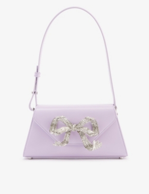 Self-portrait Bow Embellished Shoulder Bag In Lilac