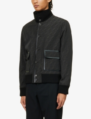 FENDI Logo-print regular-fit woven jacket