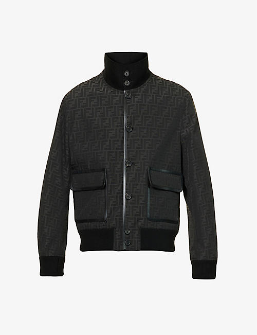 FENDI: Logo-print regular-fit woven jacket