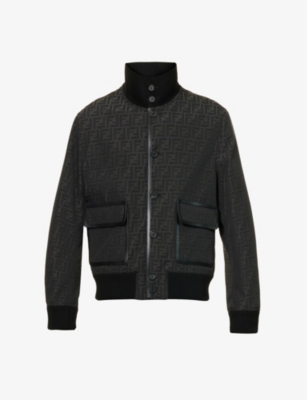 FENDI Logo-print regular-fit woven jacket