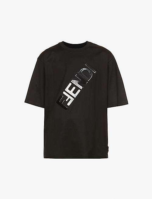FENDI: Logo-embossed short-sleeved cotton-jersey T-shirt