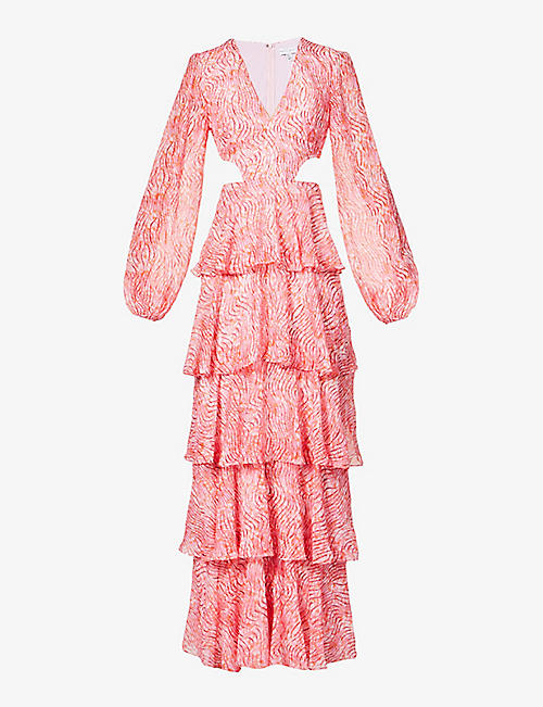 PRETTY LAVISH: Ashton graphic print woven maxi dress