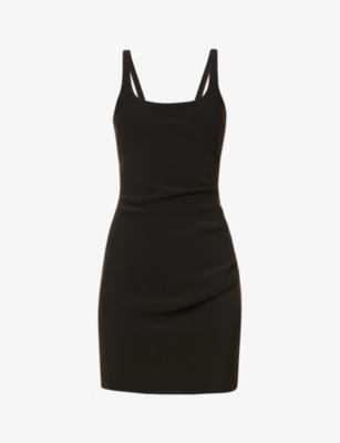Bec & Bridge Karina Square-neck Stretch-woven Mini Dress In Black