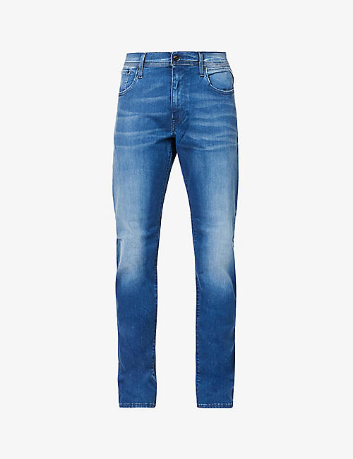 REPLAY: Sartoriale Hyperflex Re-Used brand-patch slim-fit stretch denim-blend jeans