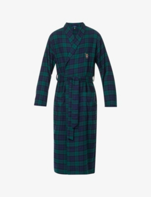 POLO RALPH LAUREN: Logo-embroidered cotton dressing gown