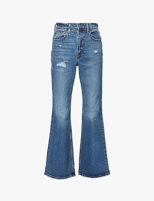 LEVIS: Flared-leg high-rise stretch-denim jeans