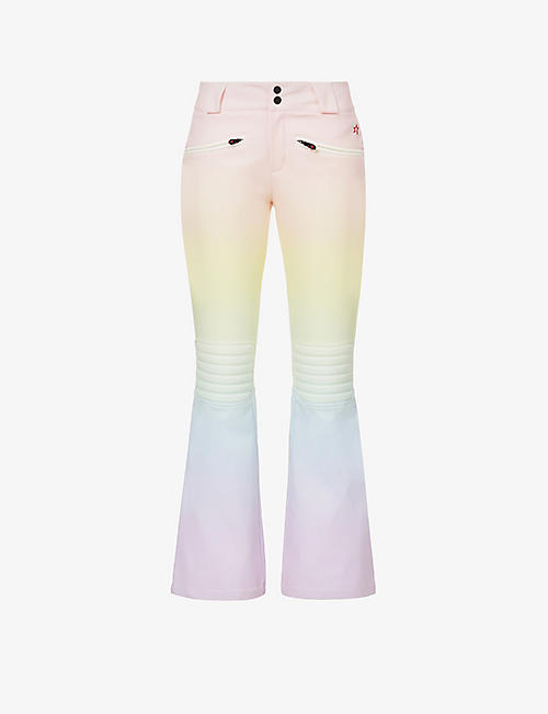 PERFECT MOMENT: Aurora gradient-print flared high-rise woven ski trousers