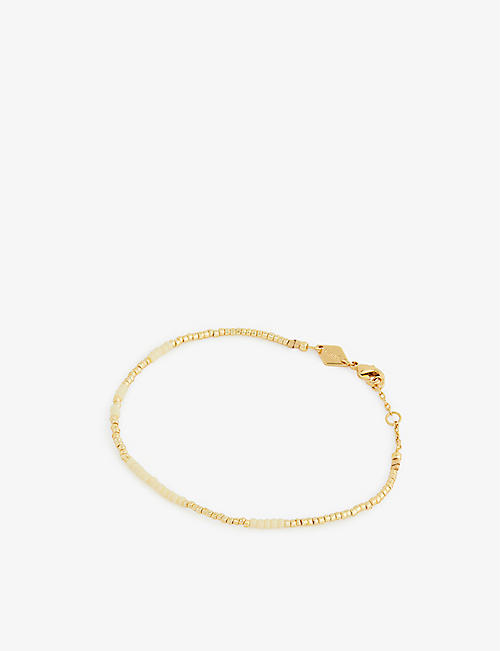 ANNI LU: Asym 18ct yellow gold-plated brass bracelet