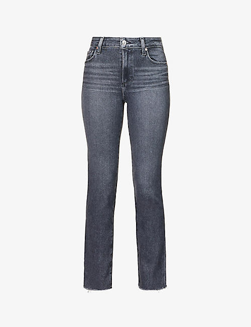 PAIGE: Cindy straight-leg high-rise stretch-cotton-blend denim jeans