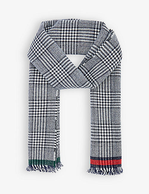 BEGG X CO: Vaudie tartan-pattern wool-cashmere blend scarf