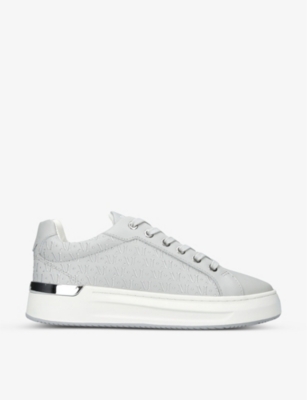 Mallet Grftr Logo-embroidered Low-top Sneakers In Grey