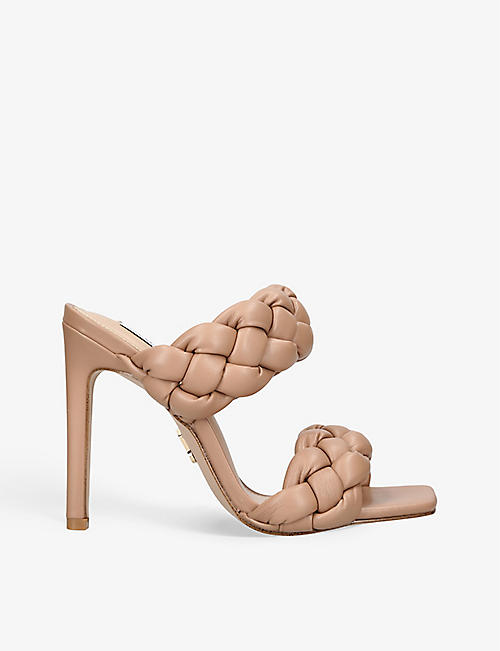 STEVE MADDEN: Kenley braided-strap faux-leather heeled mules