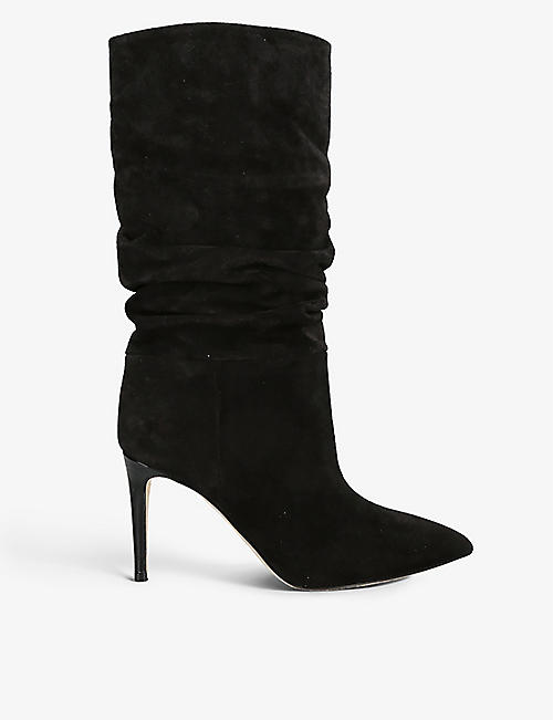PARIS TEXAS: Slouchy suede heeled boots