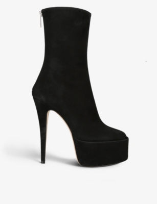 Paris Texas Ivana Leather Stiletto Platform Boots In Black