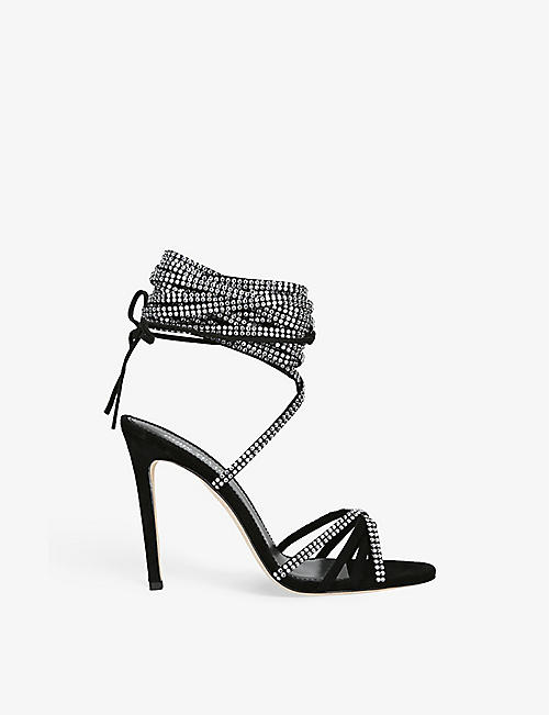 PARIS TEXAS: Holly Nicole crystal-embellished leather heeled sandals