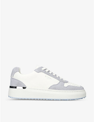 MALLET: Hoxton contrast-panelled suede low-top trainers