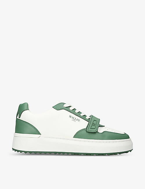 MALLET: Hoxton panelled leather low-top trainers
