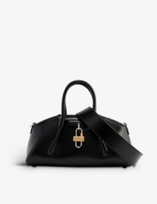 GIVENCHY: Antigona Stretch brand-engraved leather top-handle bag