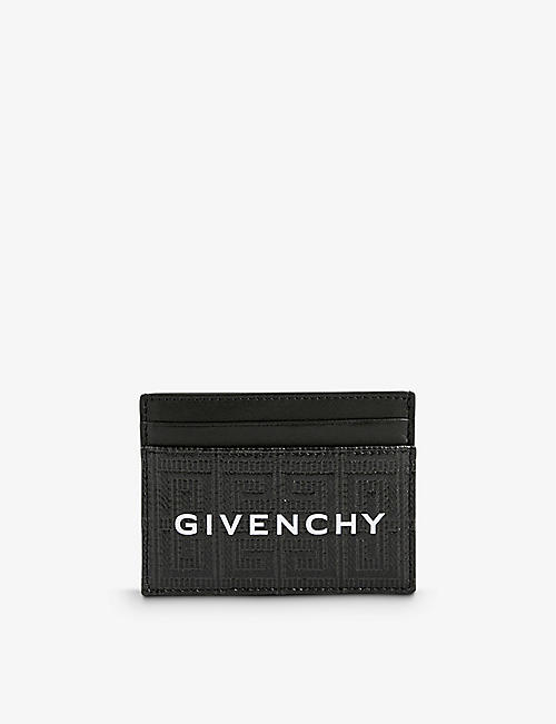 GIVENCHY: 4G-logo canvas and leather card holder