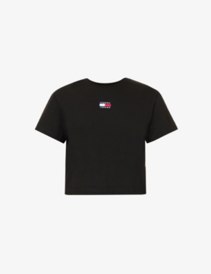 TOMMY JEANS: Brand-patch relaxed-fit recycled cotton-blend T-shirt