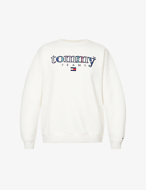 TOMMY JEANS: Logo-print cotton-jersey sweatshirt
