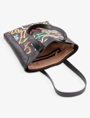 SELETTI: Seletti wears Toiletpaper Snakes canvas and faux-leather tote bag