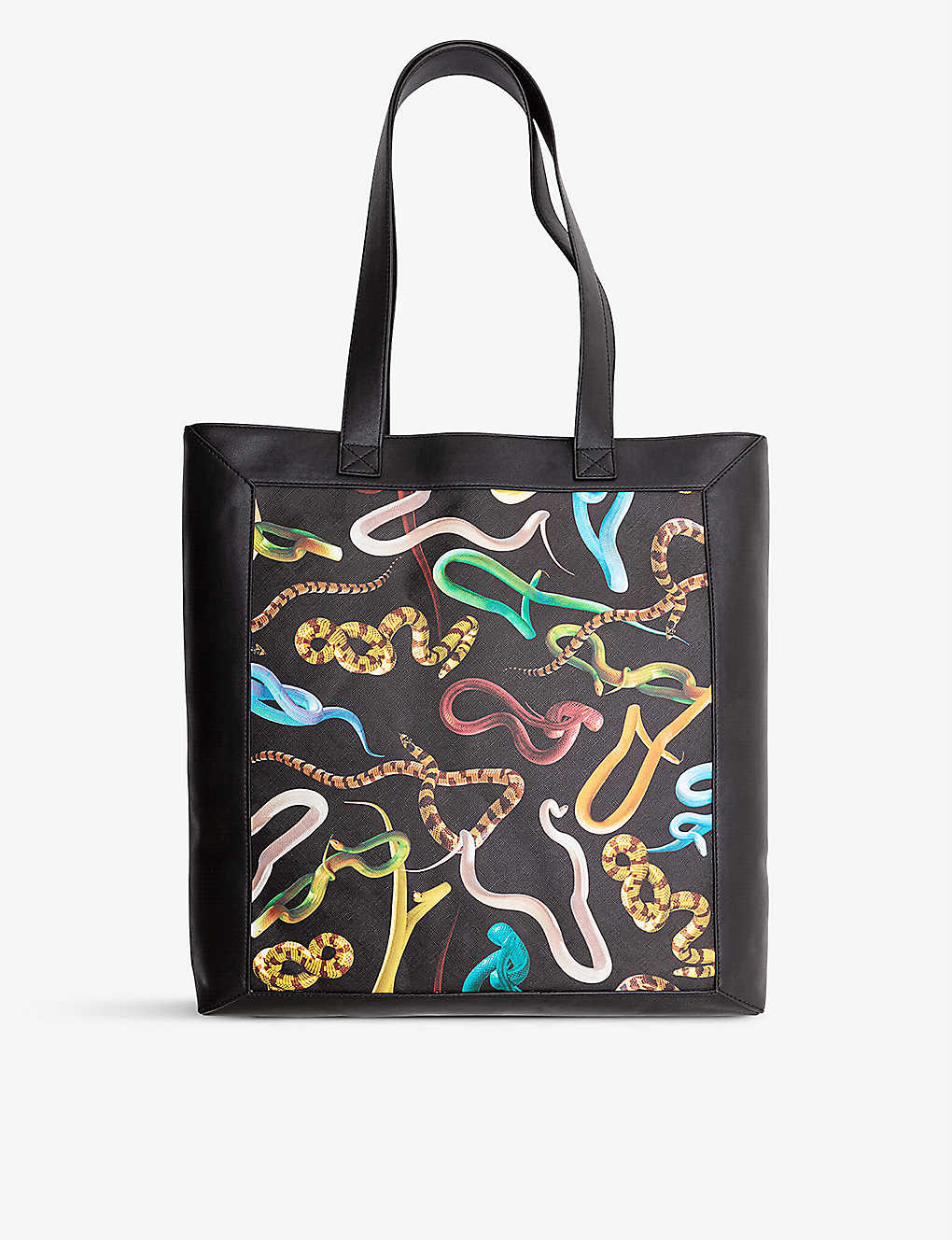 Seletti Wears Toiletpaper Snakes Canvas And Faux-leather Tote Bag