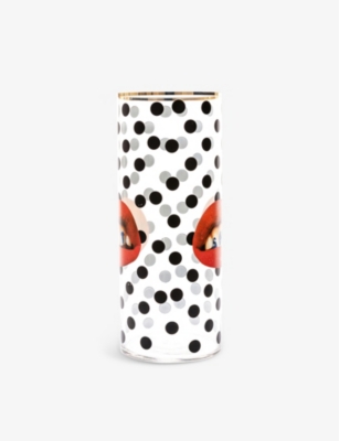 SELETTI: Seletti Wears Toiletpaper Sh*t Pois cylindrical glass vase 50cm