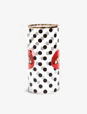 SELETTI: Seletti Wears Toiletpaper Sh*t Pois cylindrical glass vase 30cm
