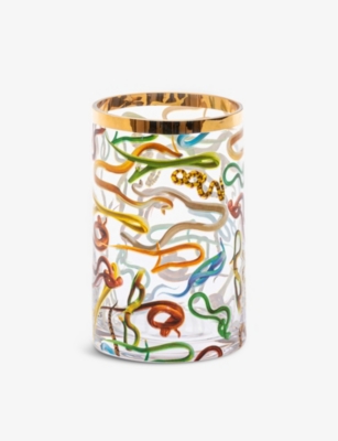 SELETTI: Seletti wears TOILETPAPER Snakes cylindrical glass vase 14cm