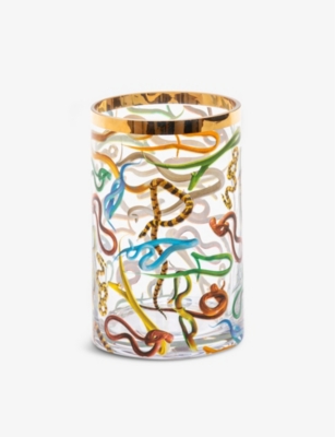 SELETTI: Seletti wears TOILETPAPER Snakes cylindrical glass vase 14cm