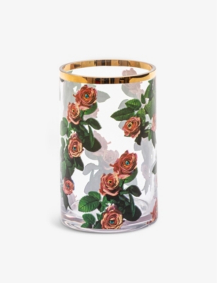 SELETTI: Seletti wears TOILETPAPER Roses printed small cylindrical vase 14cm