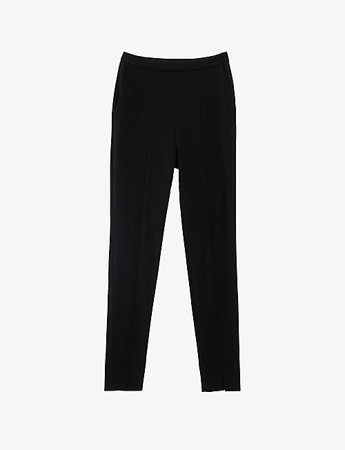 IKKS: 7/8 tapered high-rise woven trousers