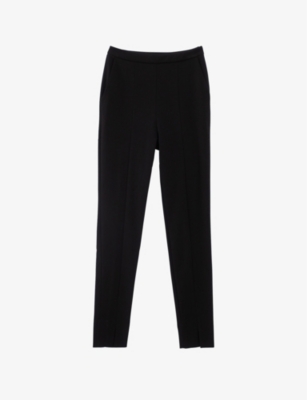 Ikks Women's Black Women's Black Striped 7/8 Tapered High Rise Woven Trousers, Size: