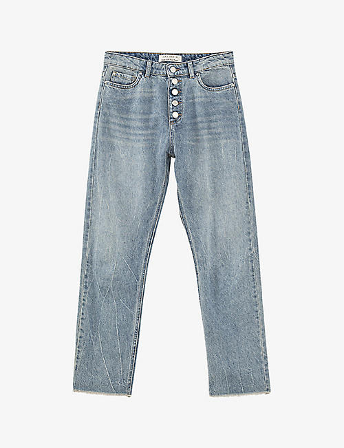 IKKS: Cropped straight-leg high-rise jeans