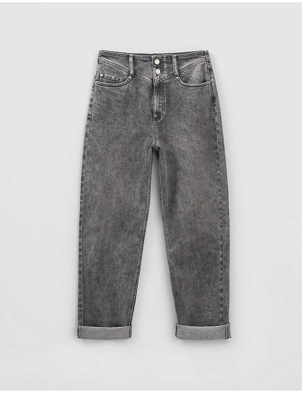Ikks Acid-wash Relaxed-fit Straight-leg High-rise Stretch-denim Jeans In Grey