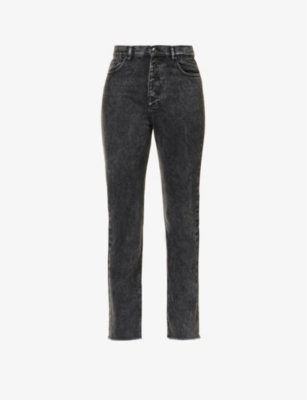 Ikks Womens Grey Straight-leg Denim Jeans