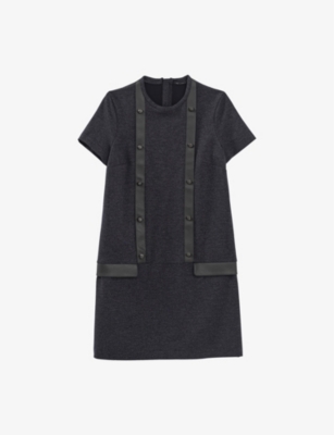 Ikks Milano Stretch-knitted Mini Dress In Navy Blue