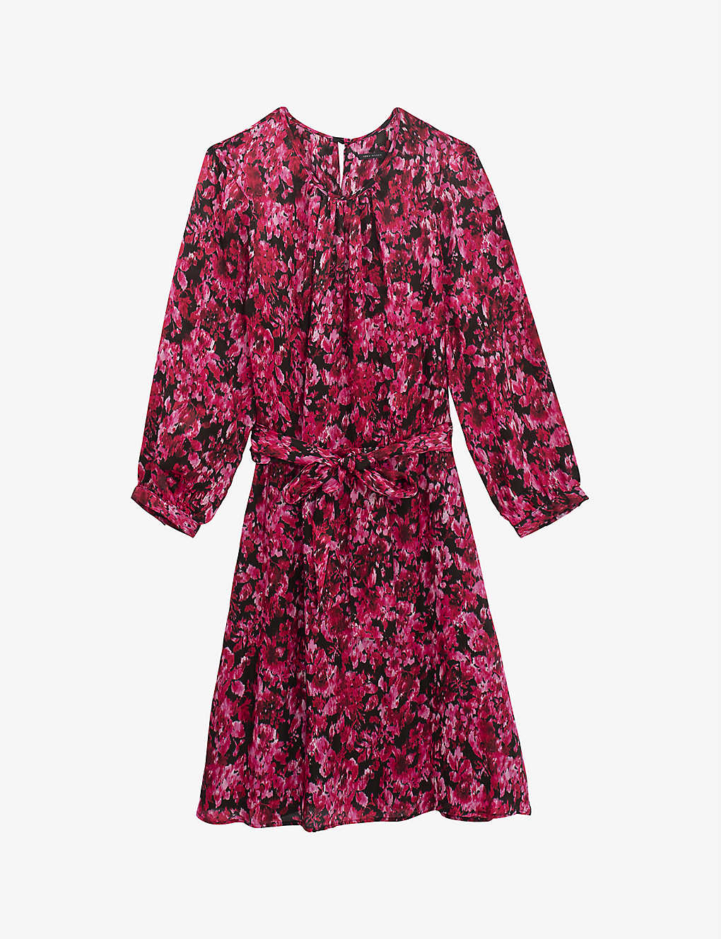 Ikks Floral-print Woven Mini Dress In Pink