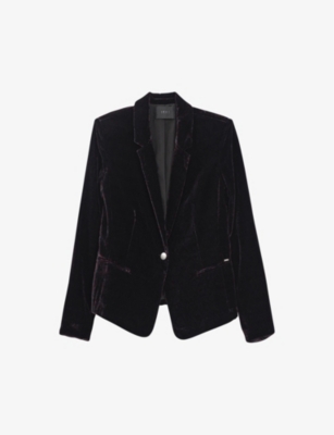 Zara black velvet outlet jacket