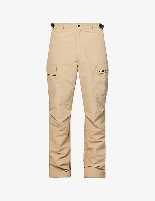 PLACES + FACES: Cargo logo-embroidered regular-fit shell trousers