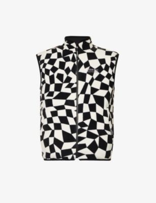 Reversible geometric-pattern woven gilet