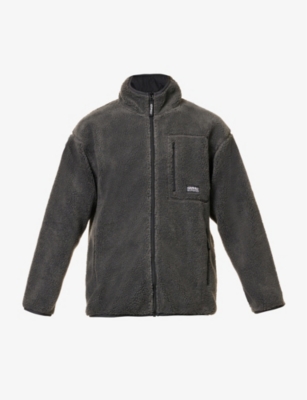 Chest-pocket branded fleece jacket