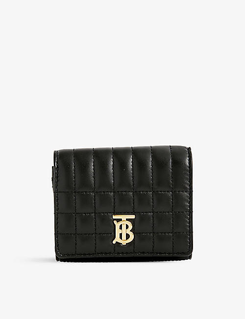 BURBERRY: Lola monogram-plaque leather wallet