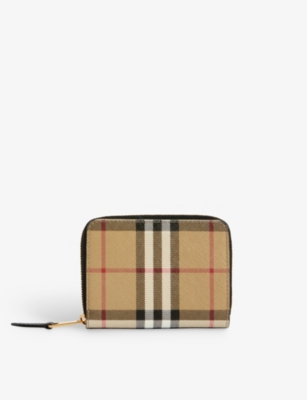 BURBERRY - Vintage Check coated-cotton wallet 