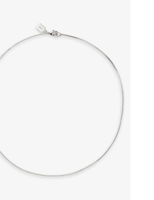 CRYSTAL HAZE: Box chain 18ct yellow gold-plated brass necklace